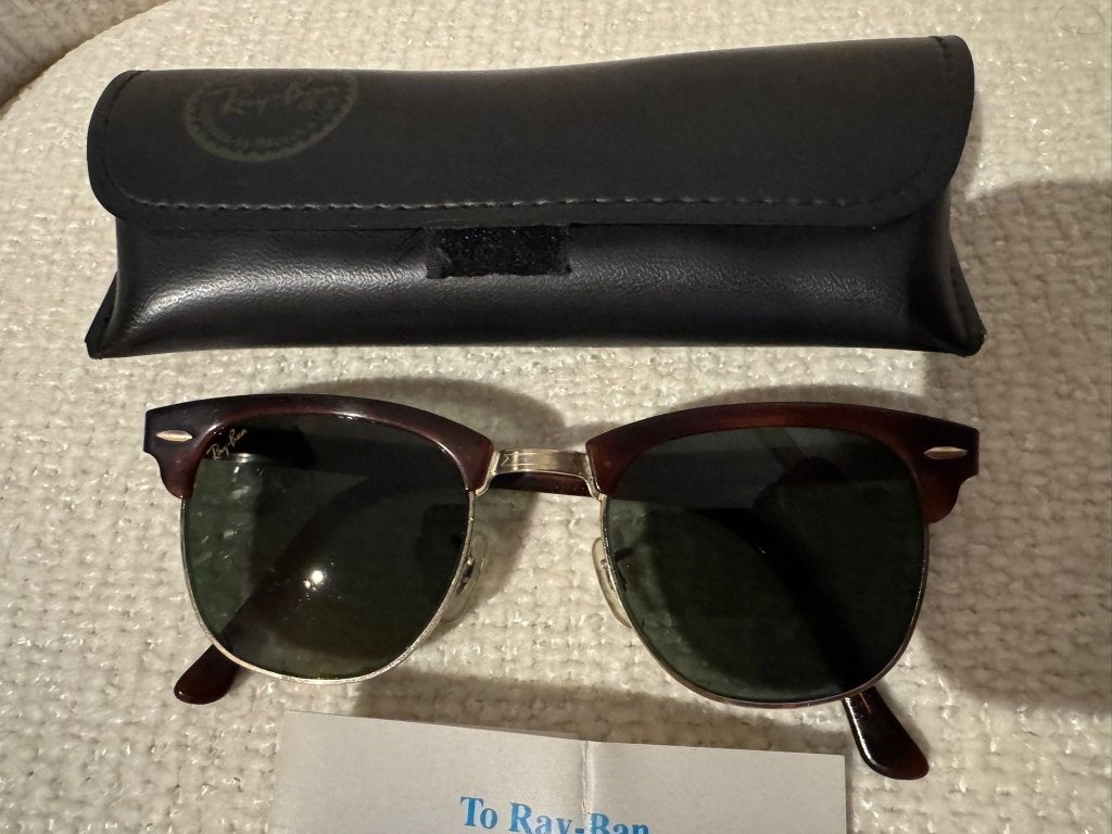 Vintage B&L Ray-Ban Clubmaster II Tortoise bruin W1116 Club3, Ray-Ban USA, Gebruikt, Bruin, Ophalen of Verzenden