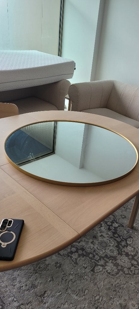 Ronde spiegel 80cm, Ophalen, Rond, Zo goed als nieuw, 75 tot 100 cm