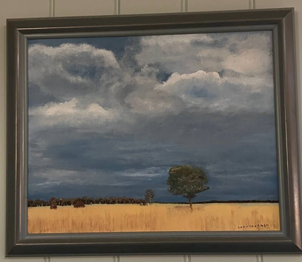 Schilderij wolken A.A.A. v. Draanen, Antiek en Kunst, Kunst | Schilderijen | Klassiek, Ophalen, Doek, Landschap, Klassiek