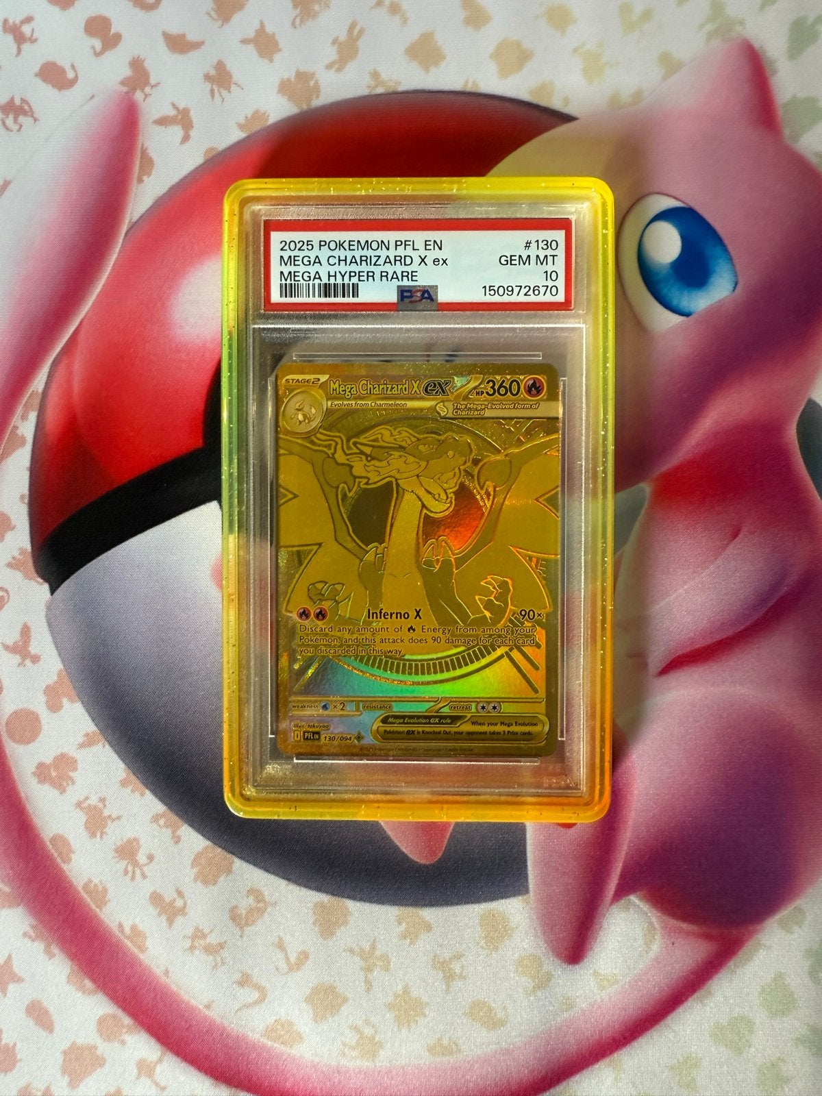 Mega Charizard X EX #130 hyper rare - PSA 10 GEM MINT, Ophalen of Verzenden, Nieuw, Losse kaart, Foil