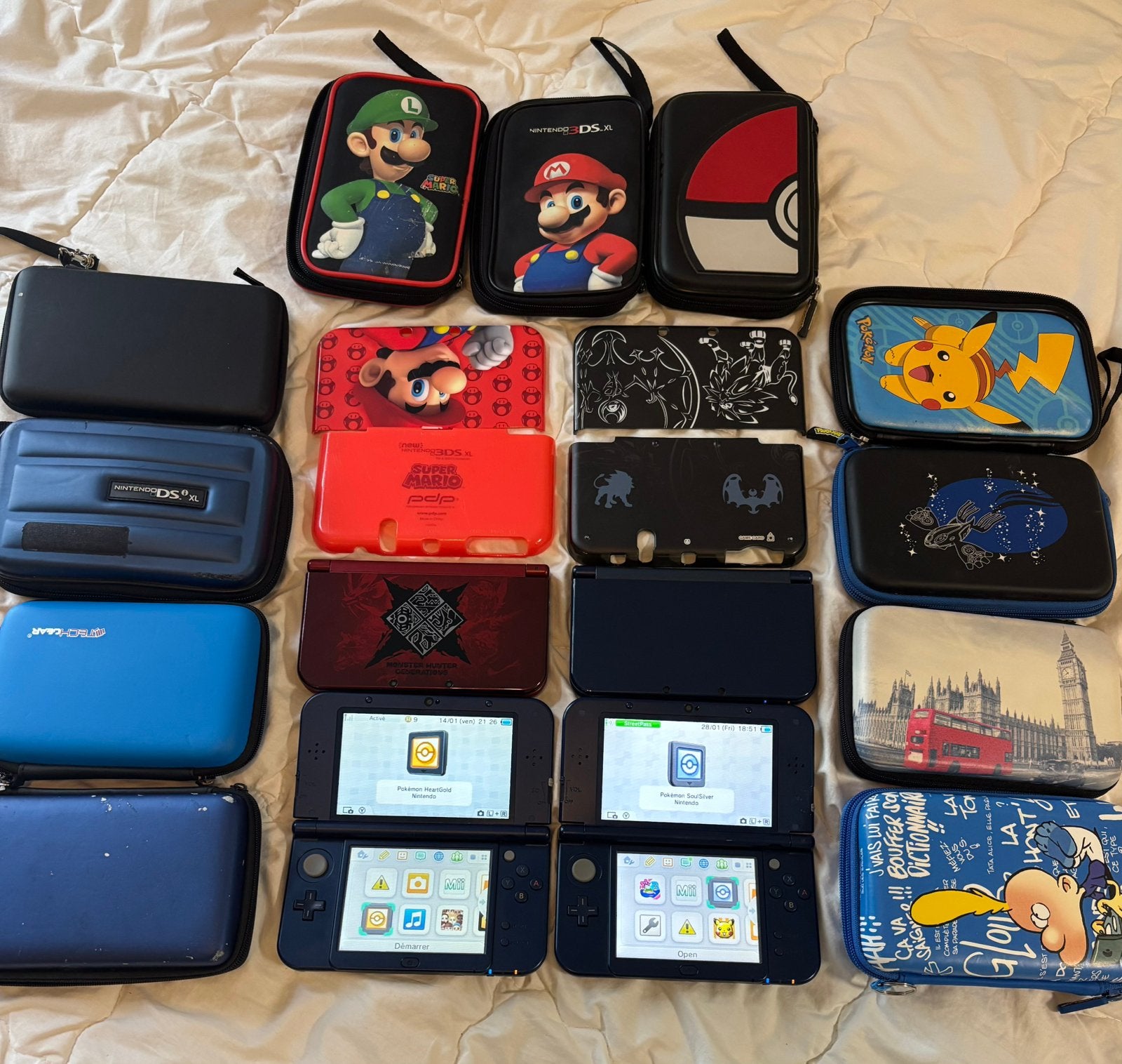 New Nintendo 3DS XL, krasvrij, IPS, Monster Hunter, Per stuk, Spelcomputers en Games, Spelcomputers | Nintendo 2DS en 3DS, Zo goed als nieuw