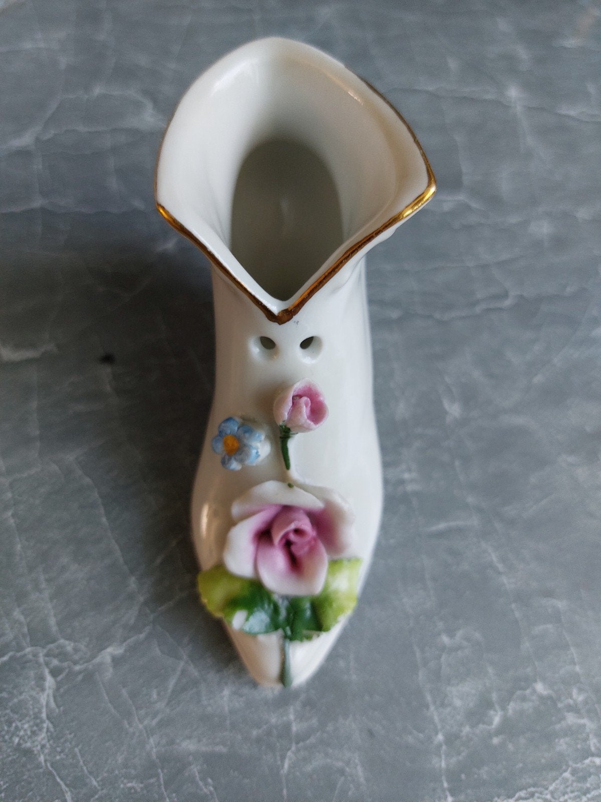 Vintage porseleinen schoen met bloemen, Japan, Antiek en Kunst, Antiek | Porselein, Ophalen of Verzenden