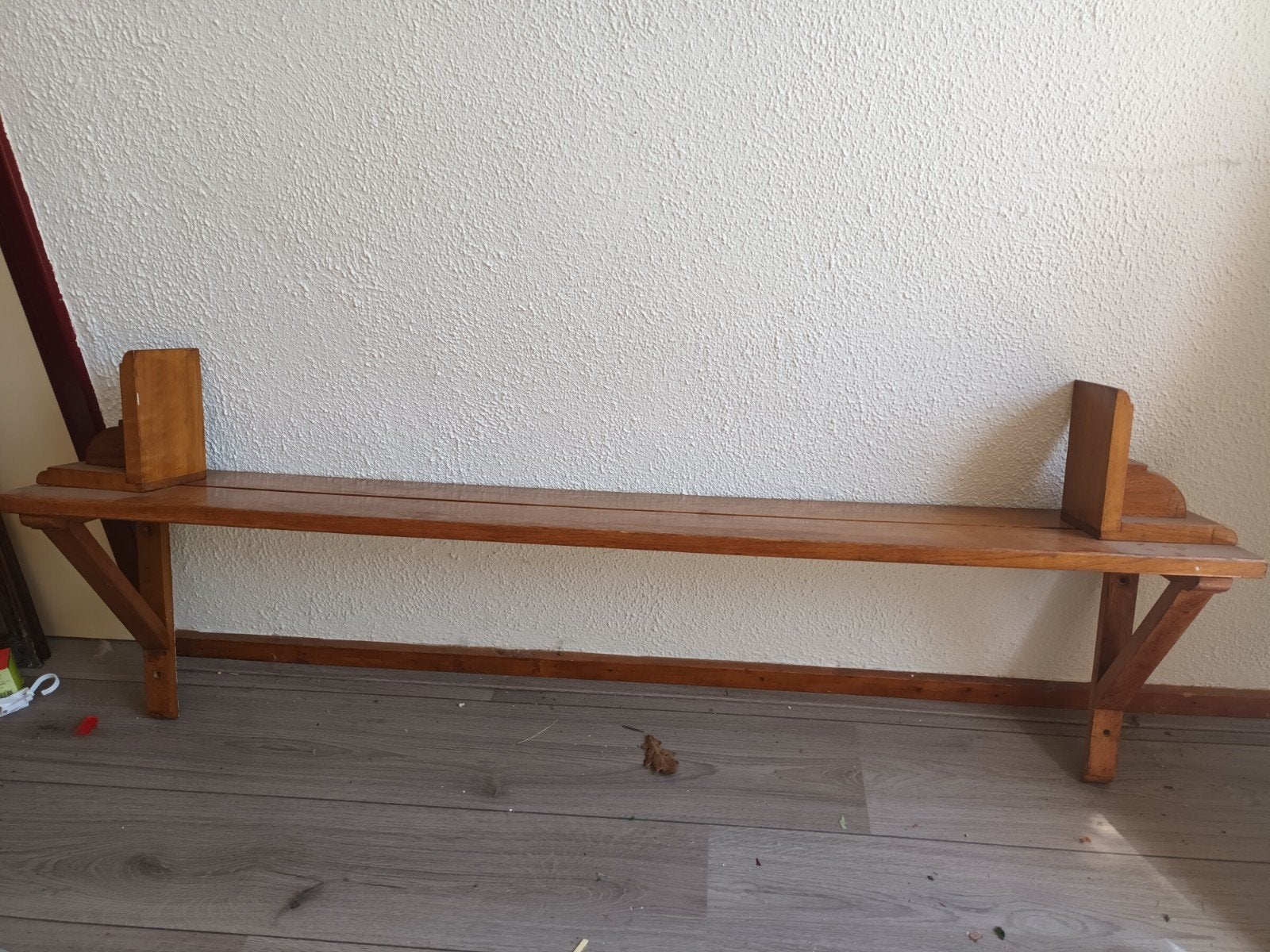 Vintage Antieke Verstelbare Boekensteunen Houten Boekenplank, Ophalen of Verzenden