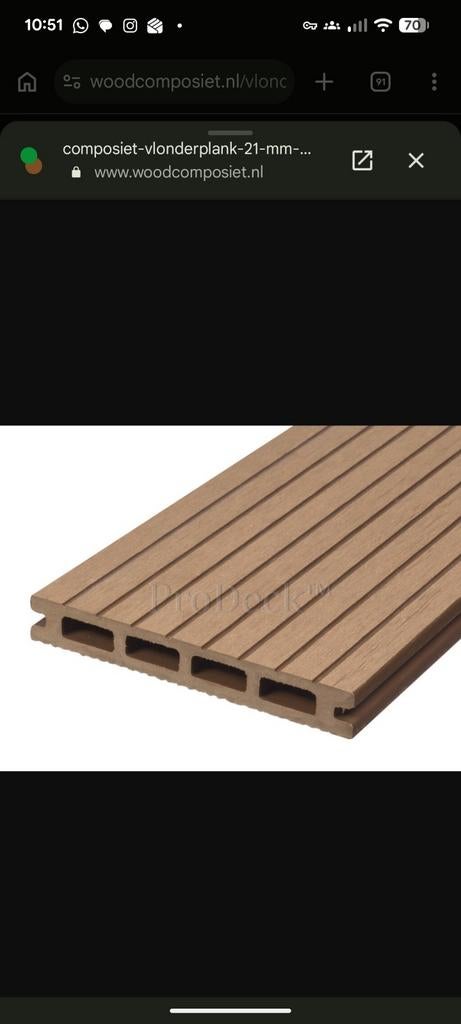 Composiet vlonder terras (4x 2,5meter) plank is 15cm x 4m, Ophalen, Gebruikt, Composiet