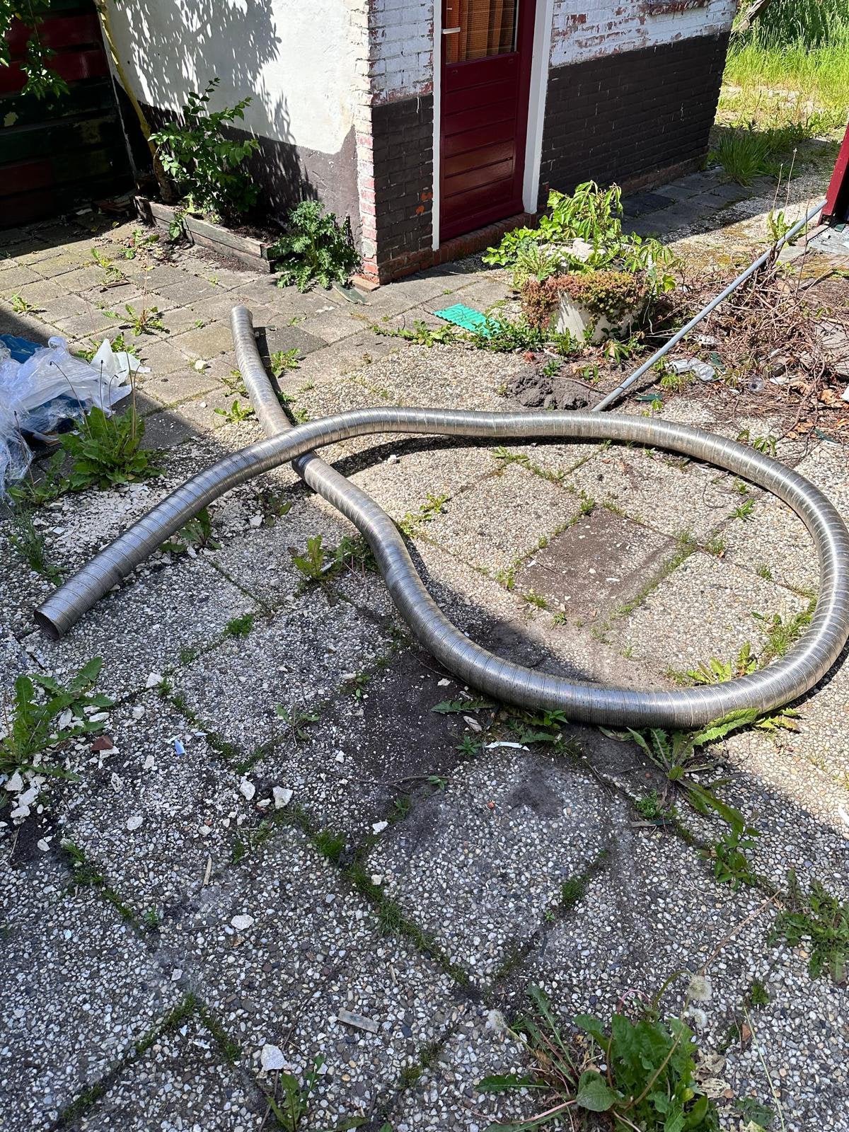 10 cm doorsnee rvs buis, Ophalen, Houtkachel, Zo goed als nieuw, Inbouw