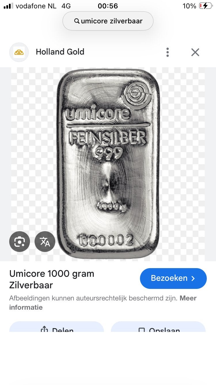 Zilverbaar umicore of andere lbma baren, Ophalen of Verzenden, Zilver