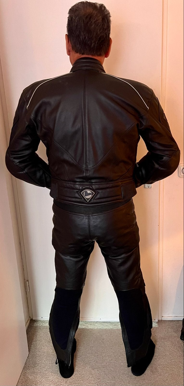LOOKWELL Combi Motorpak Leer Zwart Maat M - Zo goed als nieu, Motoren, Kleding | Motorkleding, Ophalen of Verzenden, Tweedehands