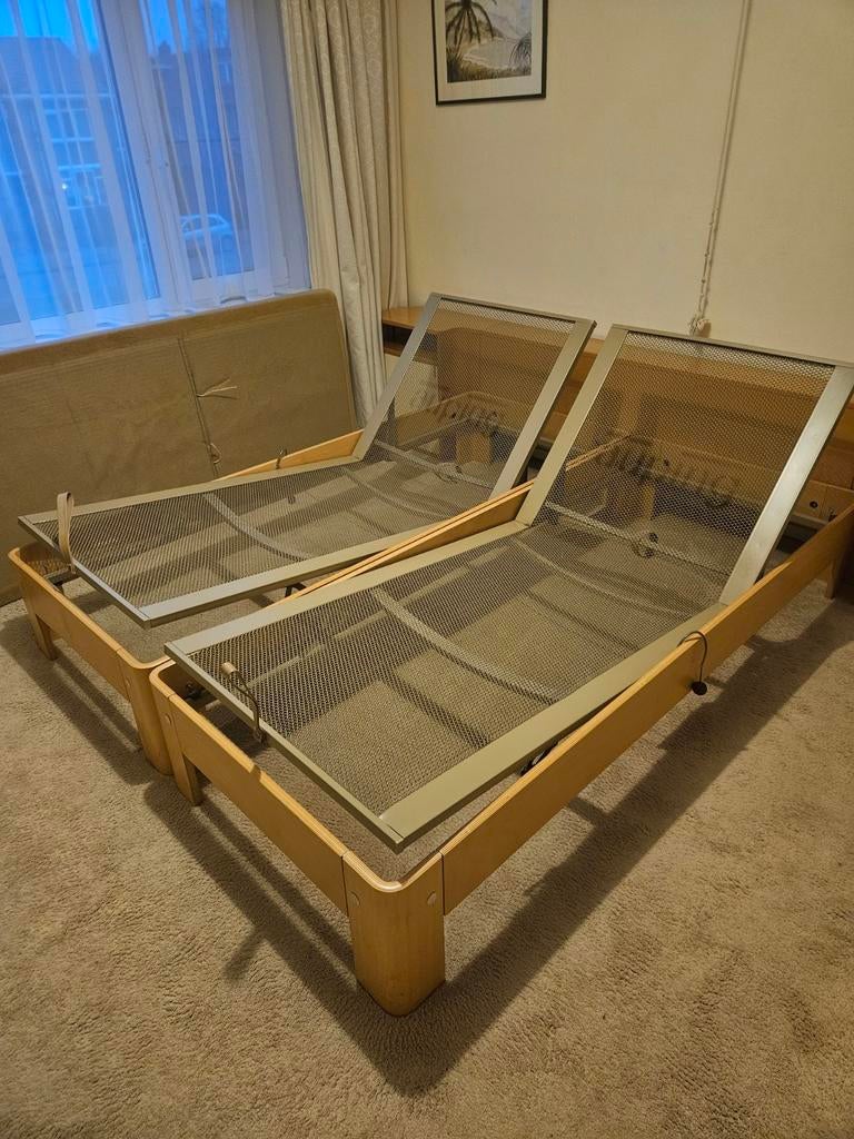Auping Auronde bed 2x 90x200 met verstelbare spiraalbodem, Ophalen, Tweepersoons, Overige maten, 200 cm