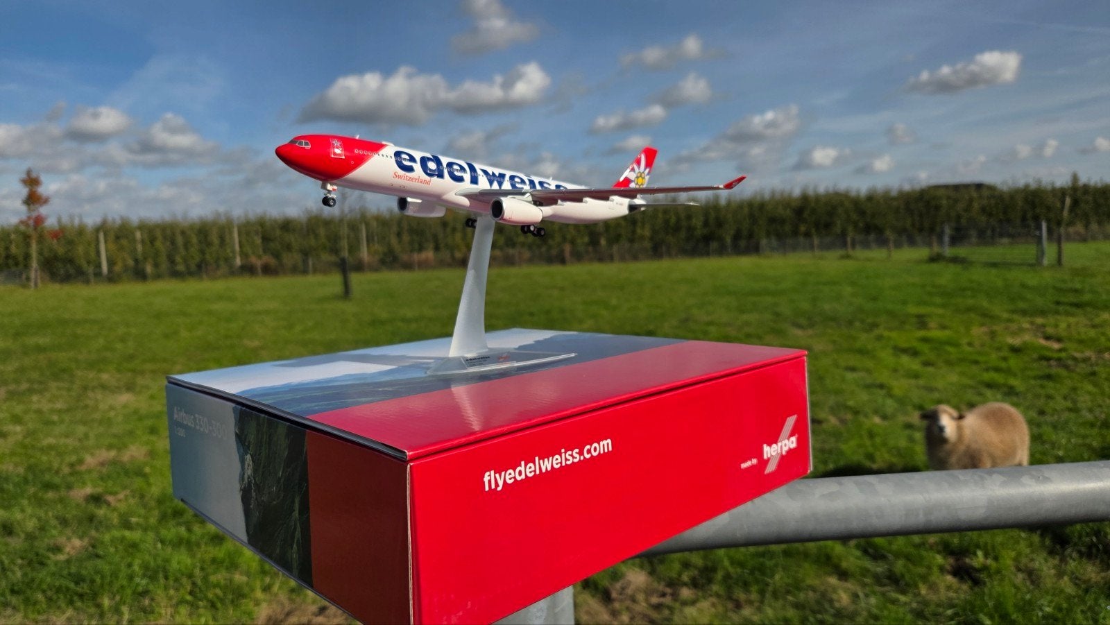 A330-300 Edelweiss 1/200 Herpa, Ophalen of Verzenden, Zo goed als nieuw, Schaalmodel