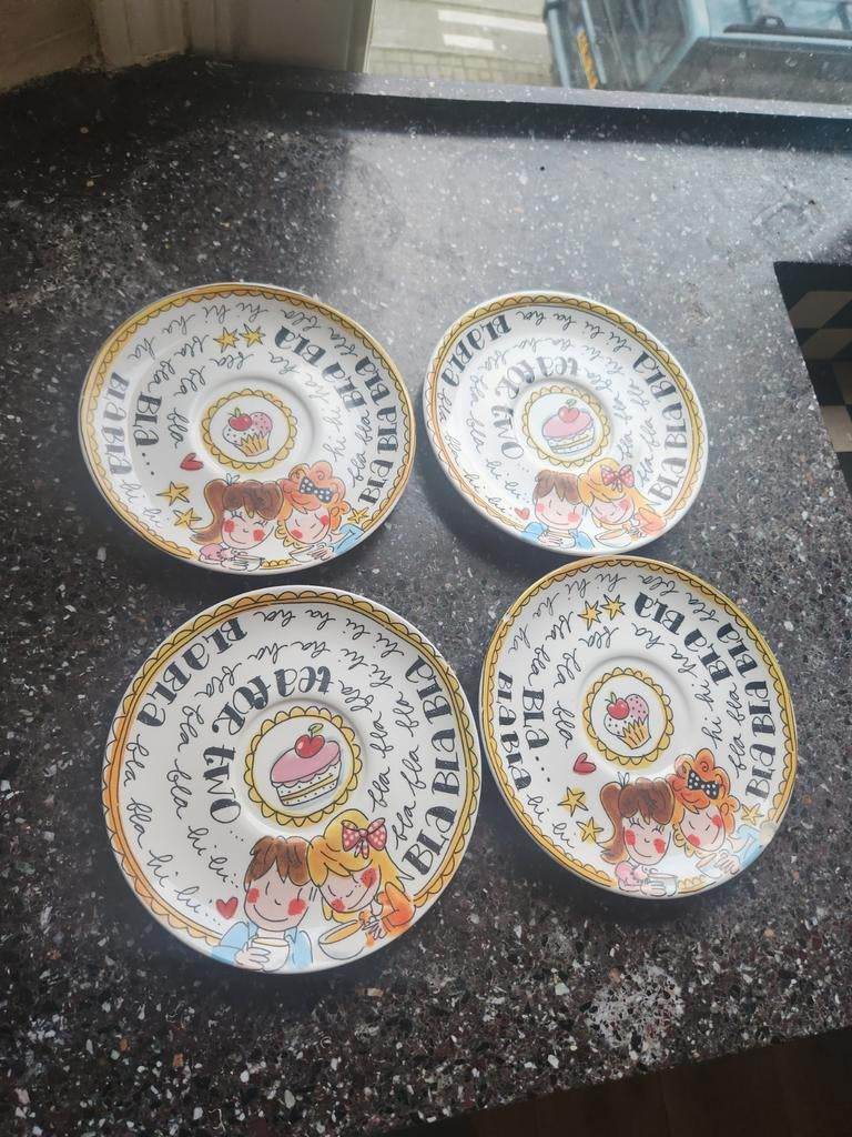 4x blond Amsterdam taart / thee schoteltjes, Ophalen, Aardewerk, Blond Amsterdam, Bord(en)