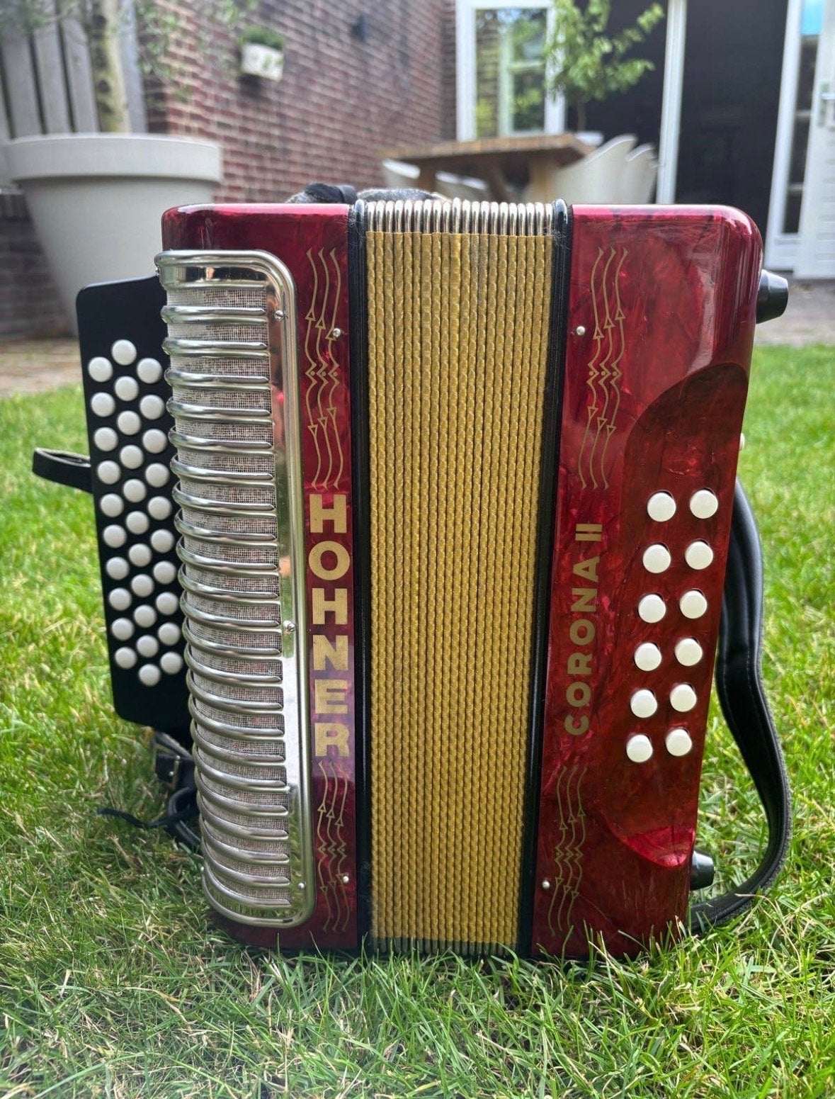 Hohner Corona II Knopaccordeon GCF - Zo goed als nieuw, Muziek en Instrumenten, Accordeons, Ophalen, Overige formaten, Zo goed als nieuw