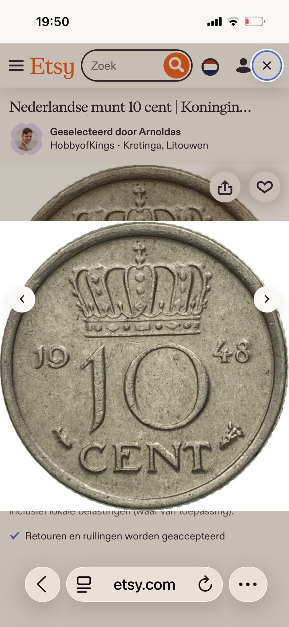41 Dubbeltjes 1948 Wilhelmina, Ophalen of Verzenden, Koningin Wilhelmina, 10 cent, Setje