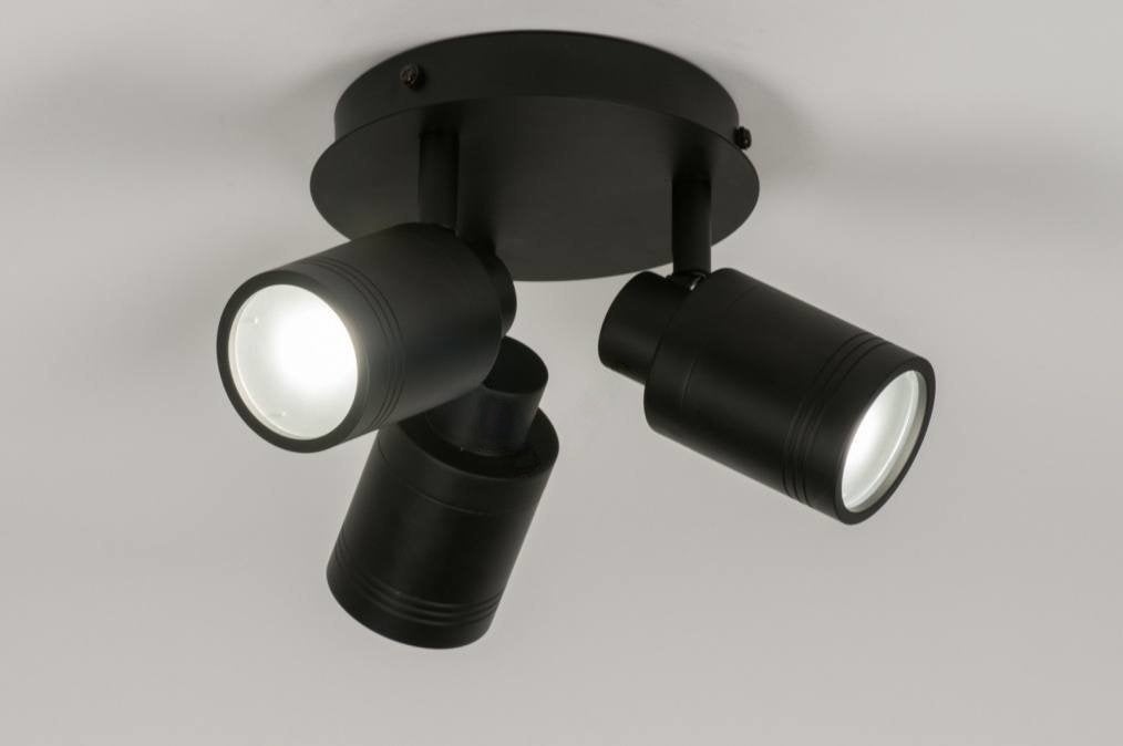 Zwarte badkamerlamp, Huis en Inrichting, Lampen | Plafondlampen, Ophalen, Zo goed als nieuw, Metaal