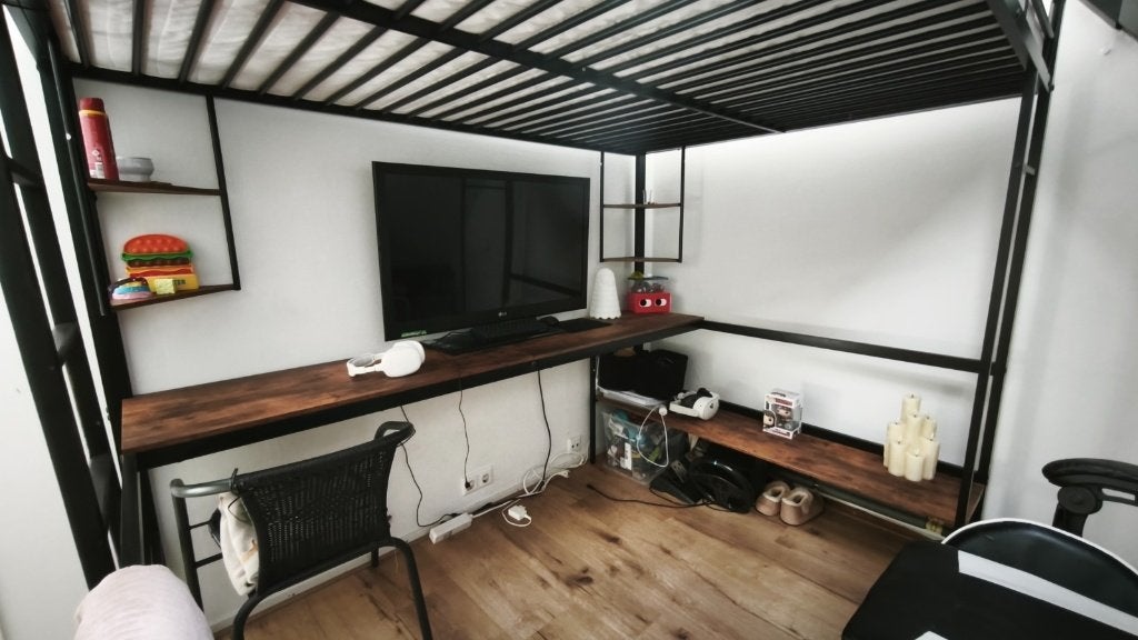 Hoogslaper met bureau, Ophalen, Gebruikt, Hoogslaper, 140 cm