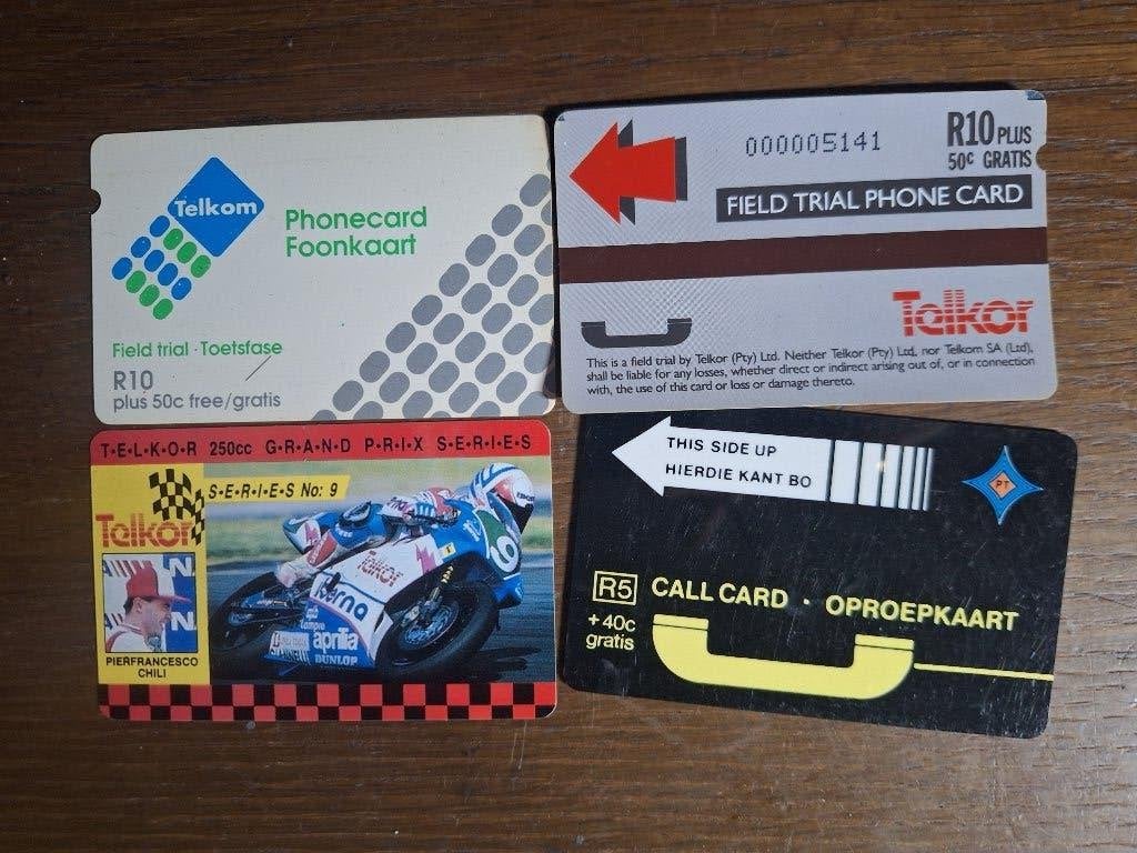 4 interessante telefoonkaarten Zuid-Afrika, Ophalen of Verzenden