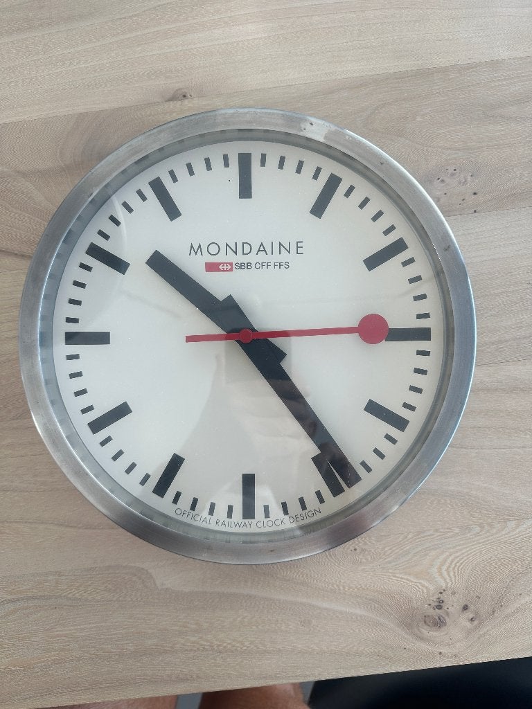 Mondaine Wandklok, Ophalen, Analoog, Industrieel, Wandklok