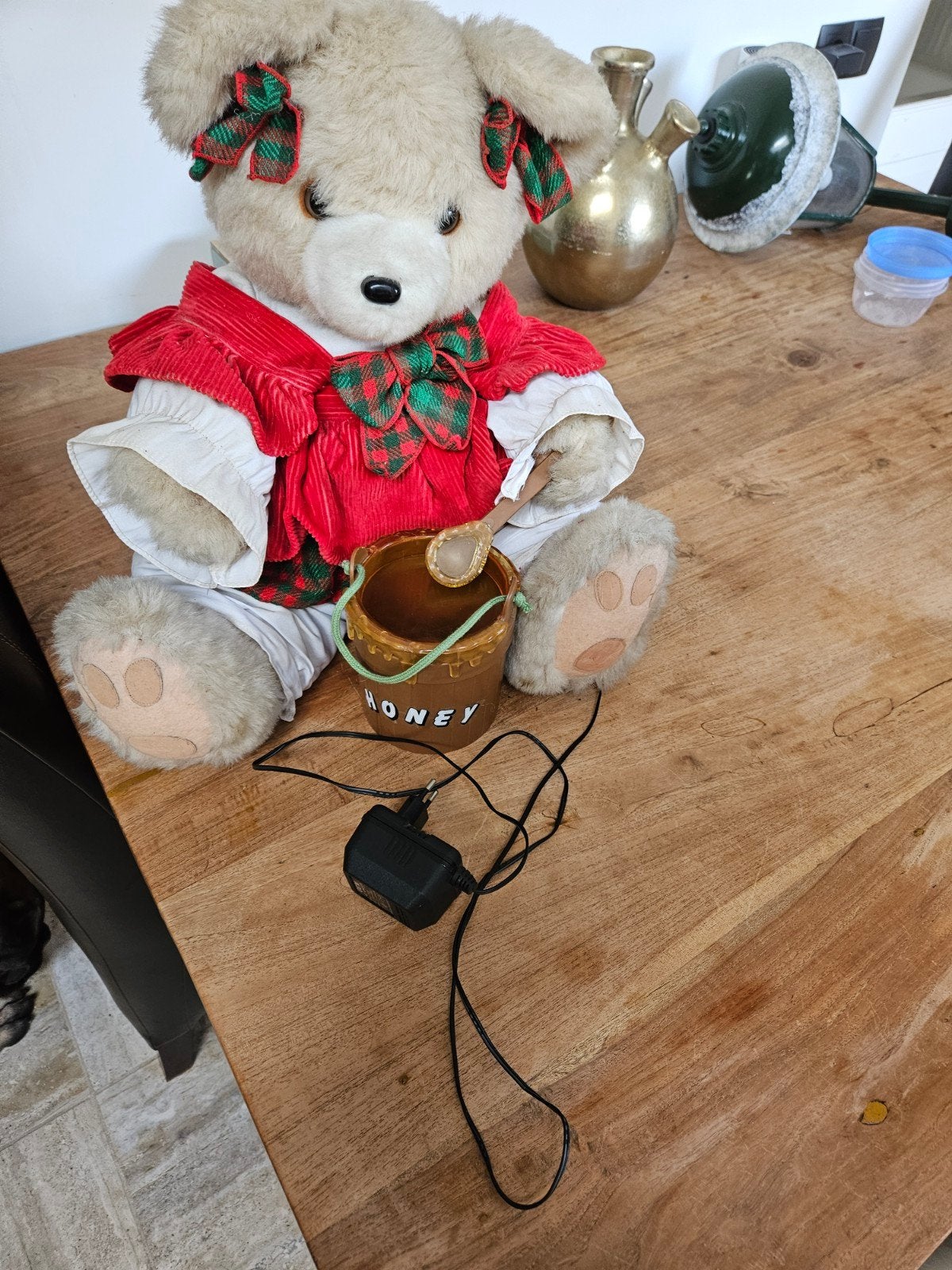 Vintage Interactieve Teddybeer met Honingpot - Zo Goed als, Verzenden, Zo goed als nieuw