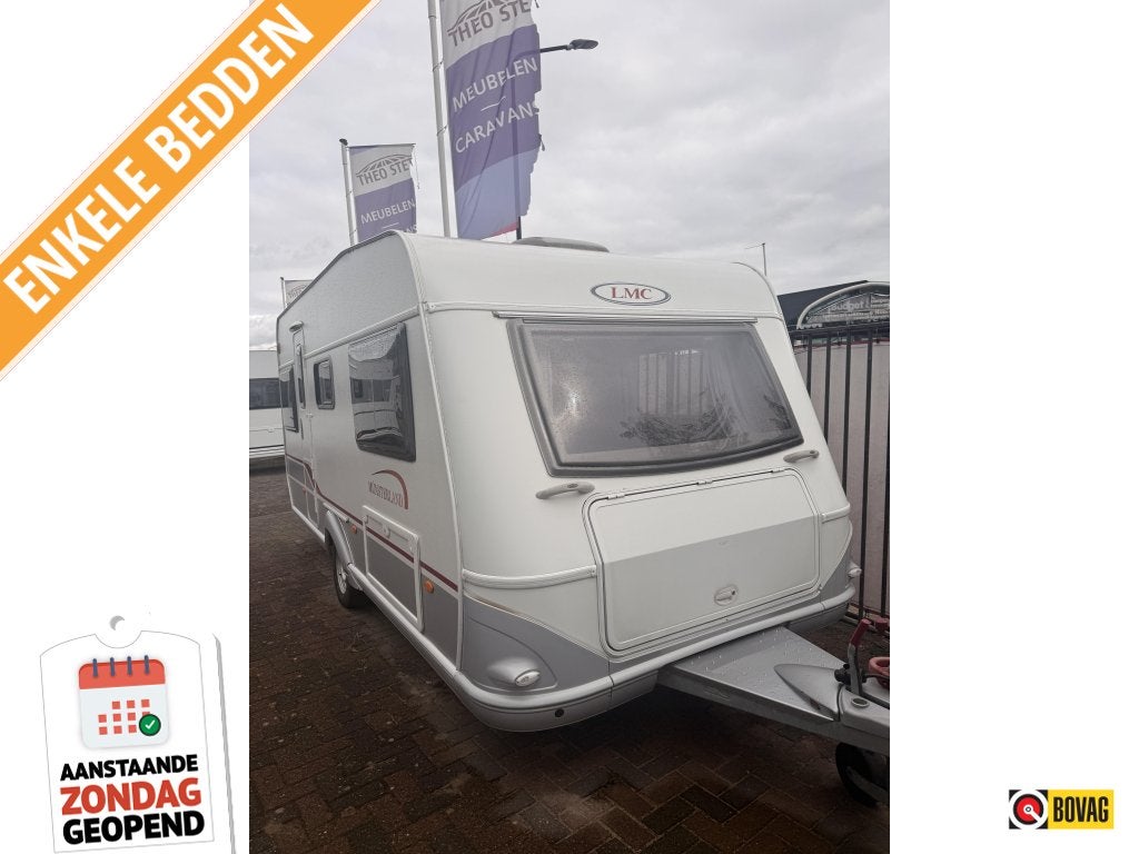 LMC Munsterland 490 K Voortent, Enkele bedden!! Zondag open!, Caravans en Kamperen, Ringverwarming, Bedrijf, Treinzit, 4 tot 5 meter