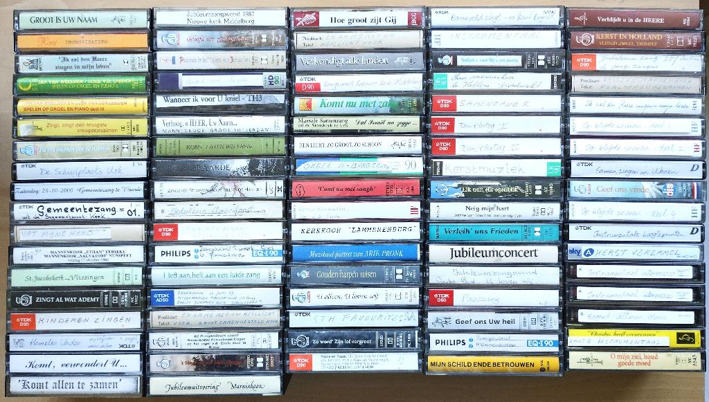 Partij 87 Cassettebandjes Koorzang Psalmen Orgel Religie, Cd's en Dvd's, Cassettebandjes, Gebruikt, Ophalen of Verzenden, Voorbespeeld