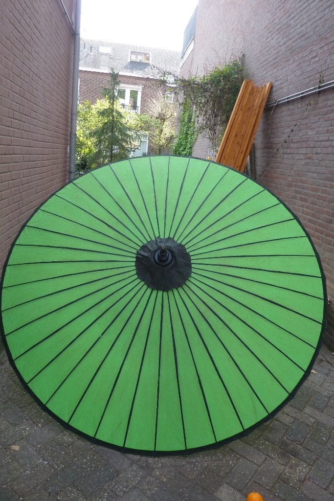 PARASOL,BURMA,DIAM. 230 CM,HANDPAINTED, Tuin en Terras, Overige typen, Nieuw, Waterdicht, 2 tot 3 meter