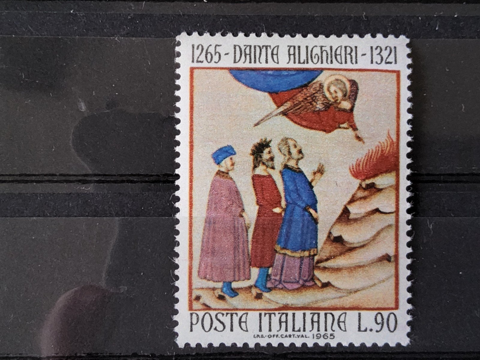 Italiaanse postzegel Dante Alighieri 1965 L.90 postfris, Ophalen of Verzenden, Postfris