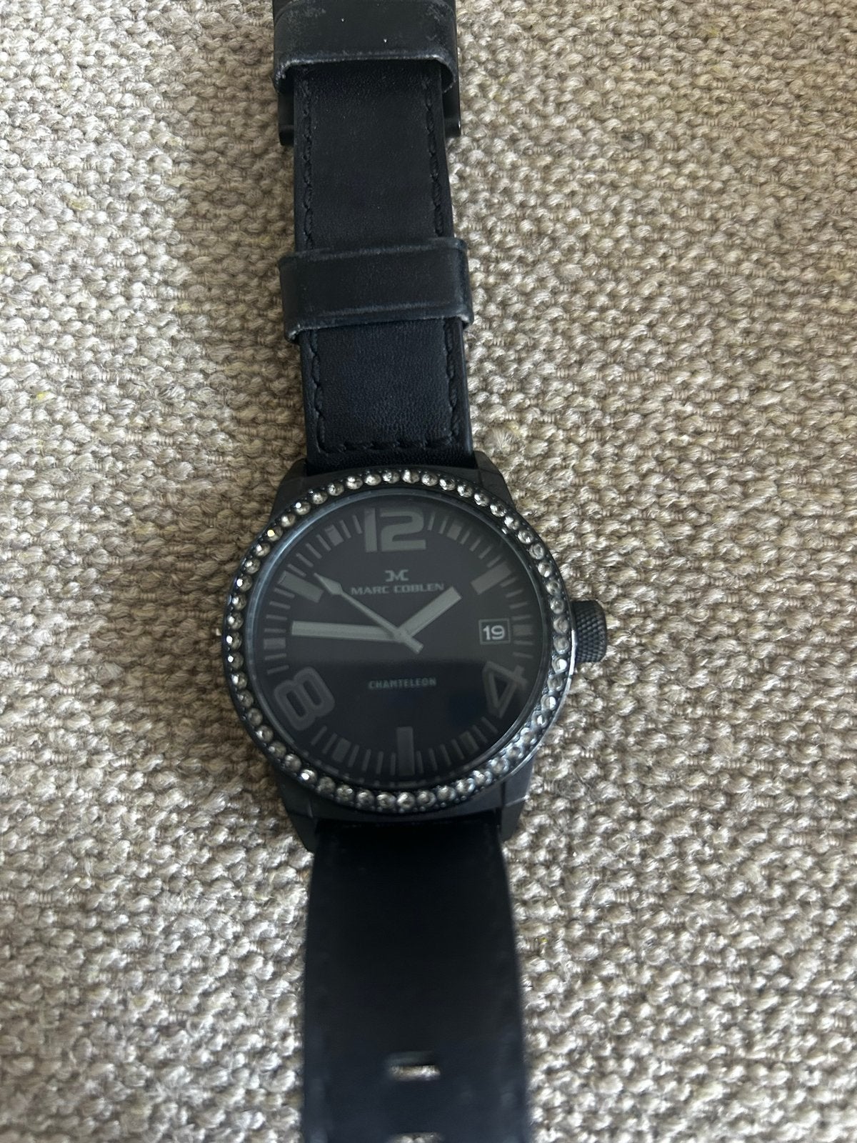 Marc Coblen horloge met leren band, Overige merken, Leer, Staal, Polshorloge
