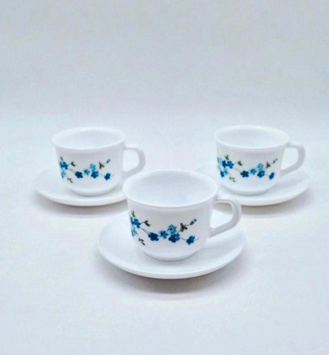 3 sets Arcopal France Veronica kop en schotel, Ophalen of Verzenden, Glas, Overige stijlen, Kop(pen) en/of Schotel(s)