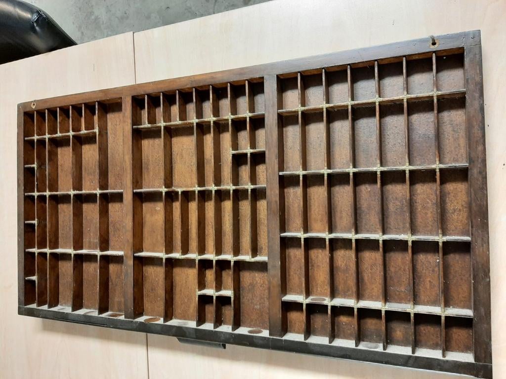 Antieke letterbak met koperen hoekjes, Antiek en Kunst, Ophalen