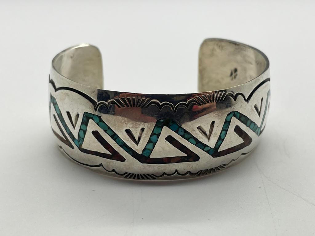 D969 Prachtige zilveren bangle navajo, Ophalen of Verzenden, Zilver, Armband, Met edelsteen