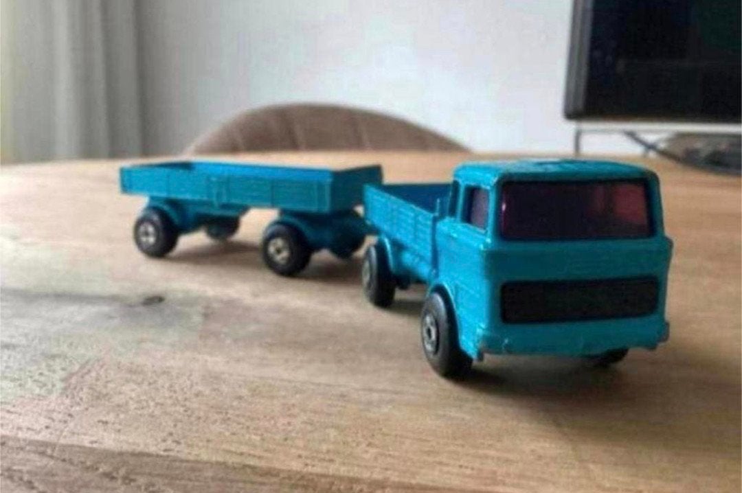 Matchbox Superfast Mercedes-Benz Truck + Aanhanger,Jaren 70, Ophalen of Verzenden, Gebruikt, Bus of Vrachtwagen