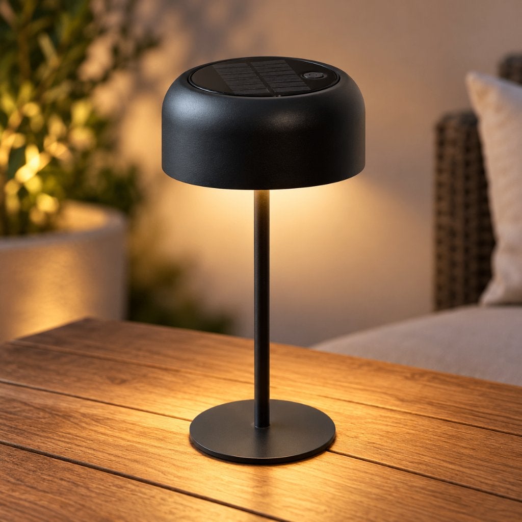 Draadloze LED tafellamp op zonne-energie – Grey – Design, Ophalen of Verzenden, Design, Sfeerlamp, Zo goed als nieuw