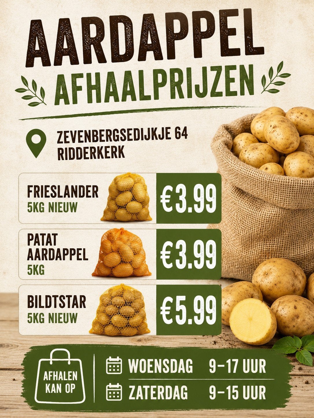 Aardappelen, Ophalen of Verzenden