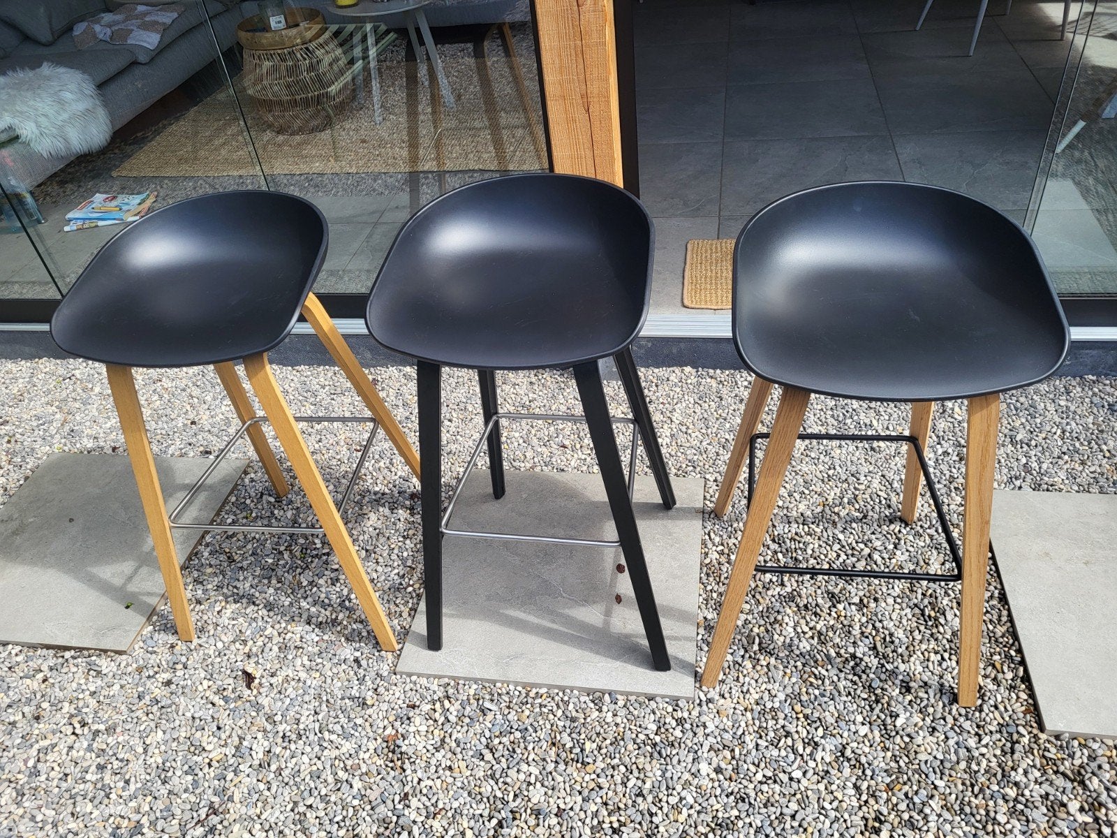3 HAY barkrukken (Deens design), Huis en Inrichting, Barkrukken, 2 krukken, Ophalen, 60 tot 90 cm