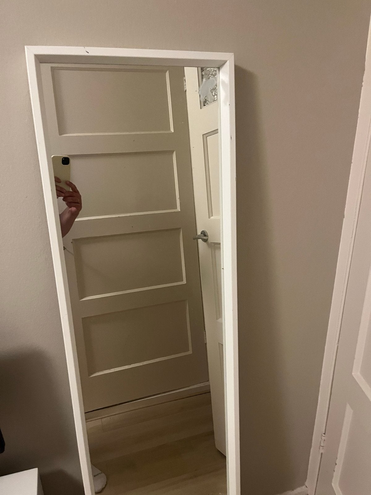 IKEA Spiegel met witte lijst, Ophalen, Zo goed als nieuw, 150 tot 200 cm, Rechthoekig