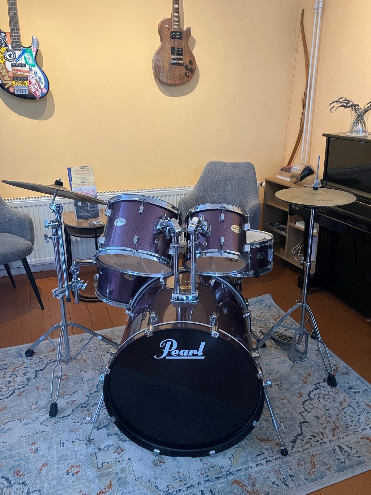 Pearl Forum Drumstel - Compleet en Gebruikt, Ophalen, Gebruikt, Pearl