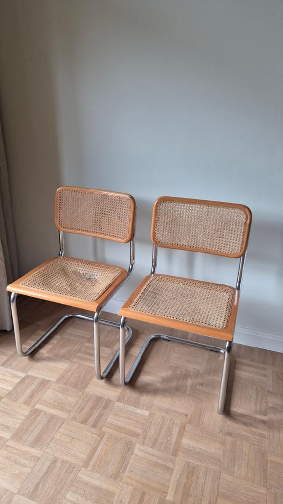 2x Thonet Marcel Breuer Cesca stoelen, Huis en Inrichting, Stoelen, Ophalen, Gebruikt, Bruin, Hout