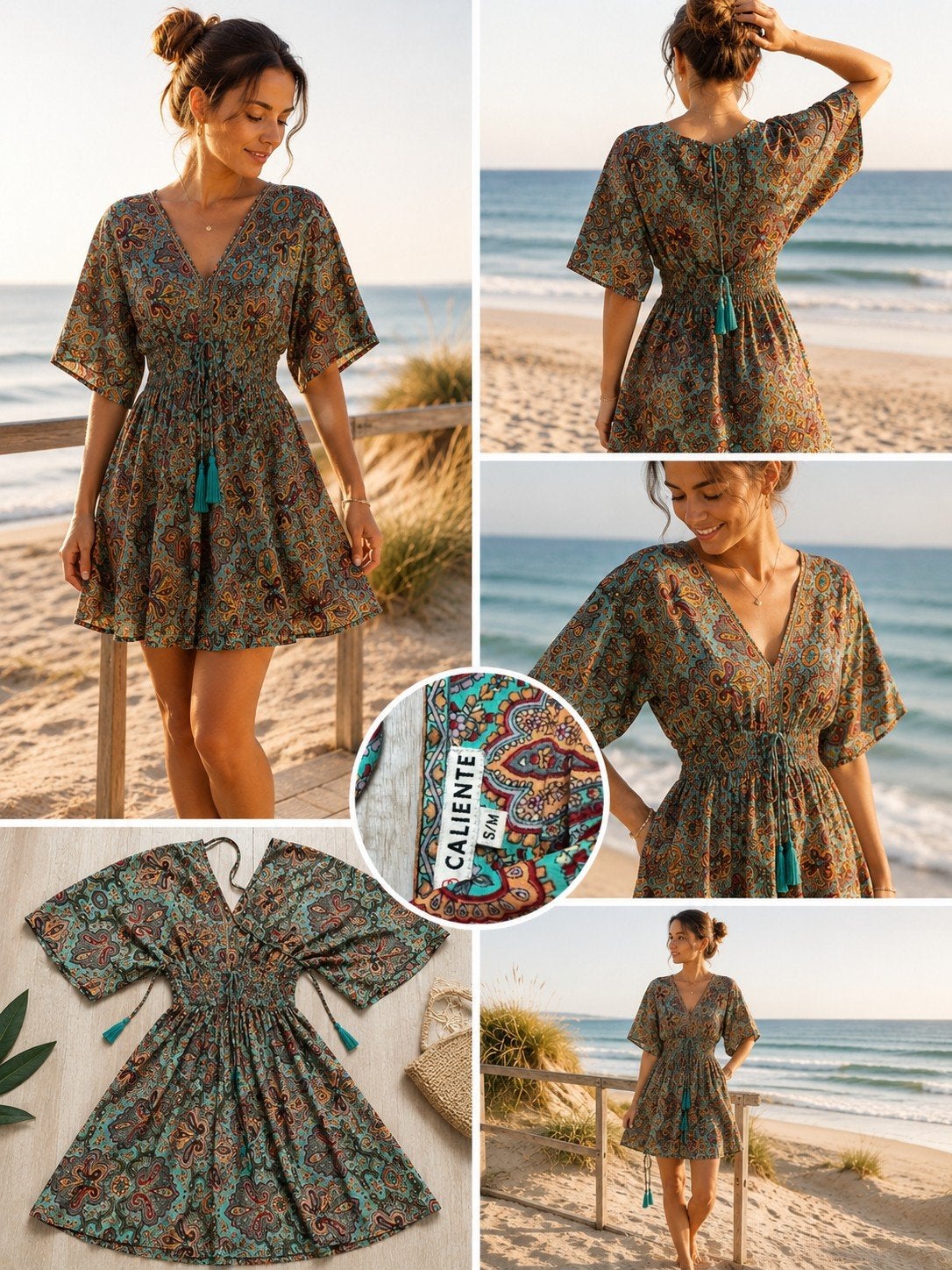 Caliente boho zomerjurk maat S/M – prachtige vakantiejurk, Kleding | Dames, Jurken, Maat 38/40 (M), Ophalen of Verzenden, Zo goed als nieuw
