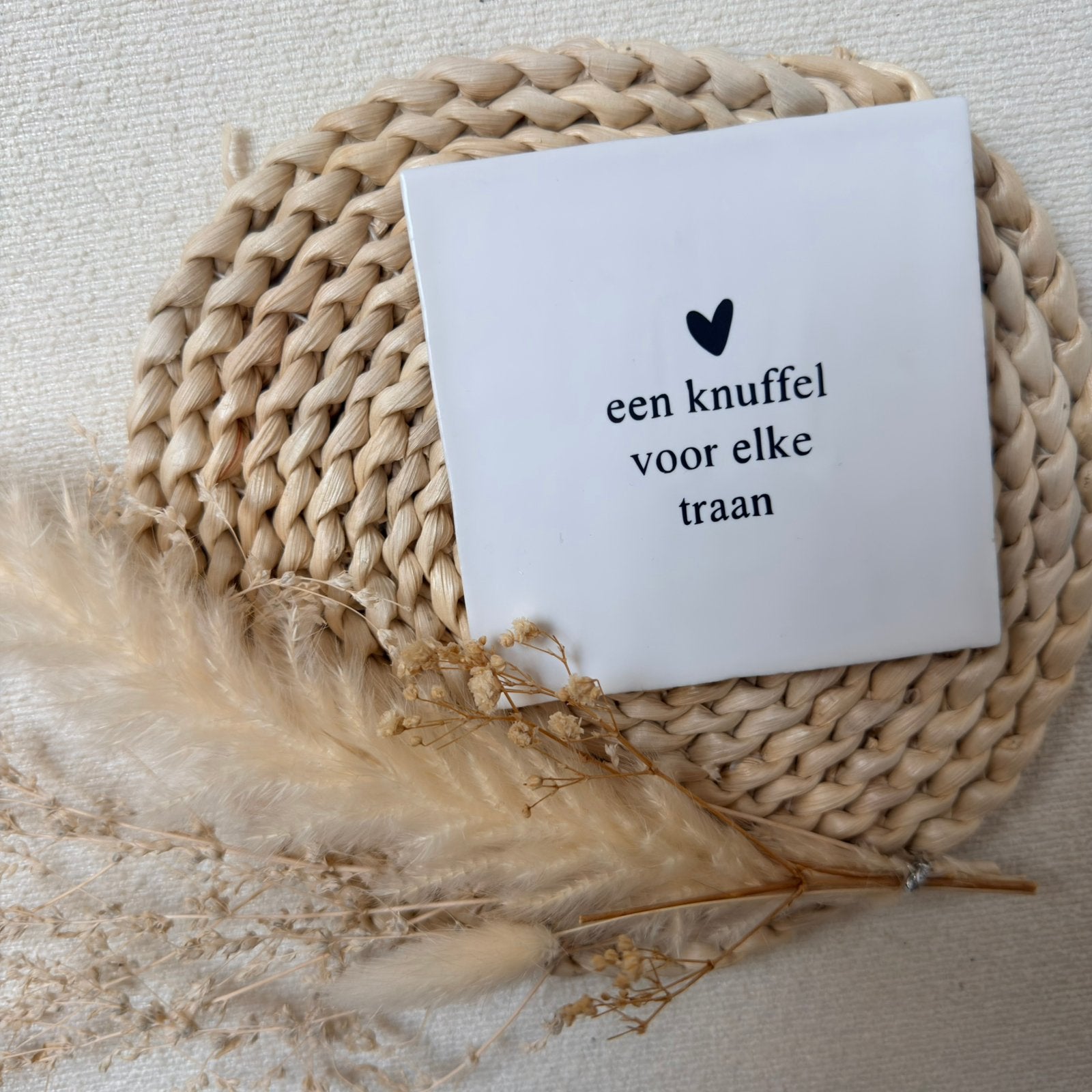 Tegeltje tekst, Handgemaakt, Nieuw, Ophalen of Verzenden, 10 cm