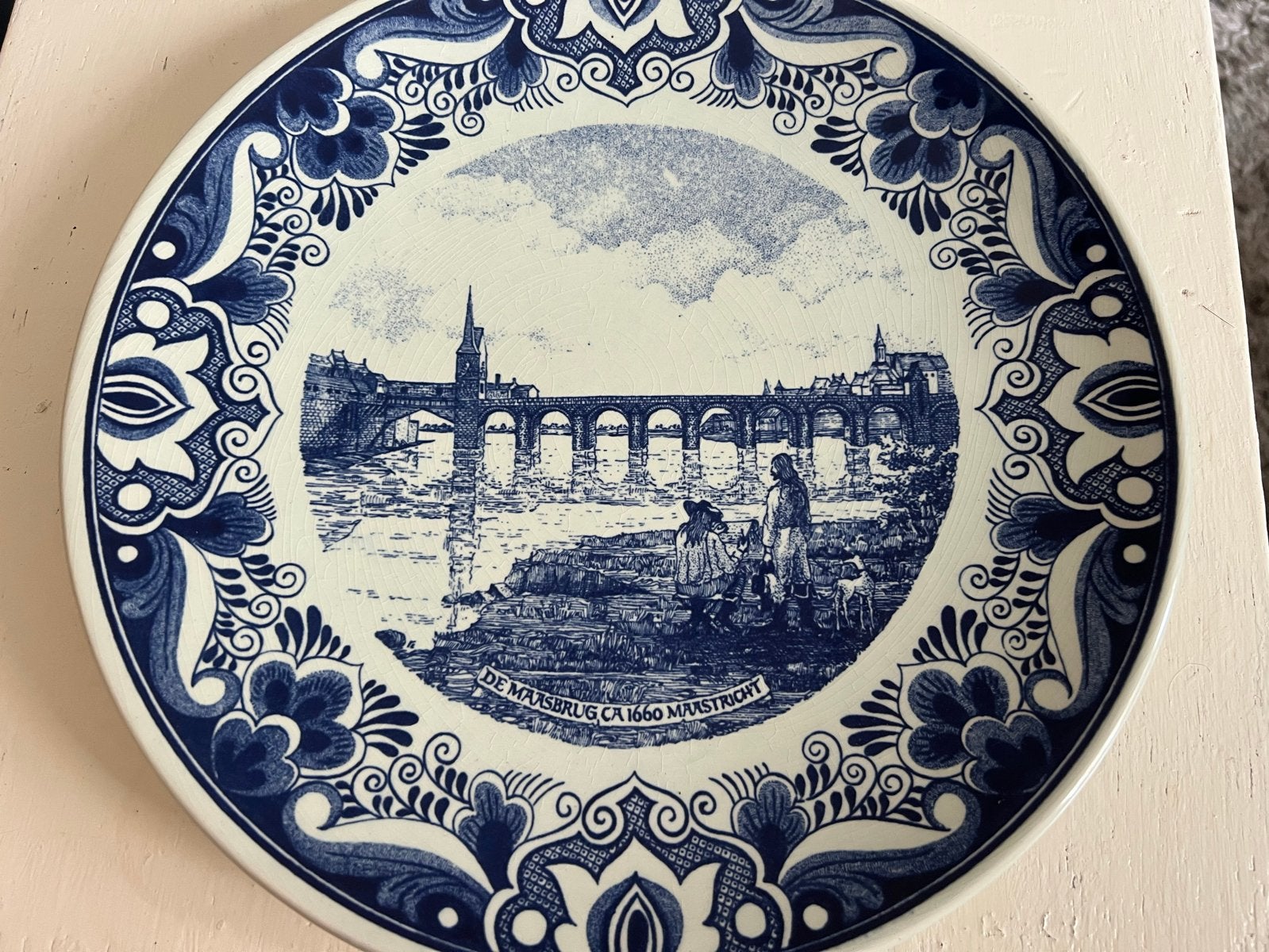 Delfts Blauw wandbord - Amsterdam 1690, Antiek en Kunst, Ophalen