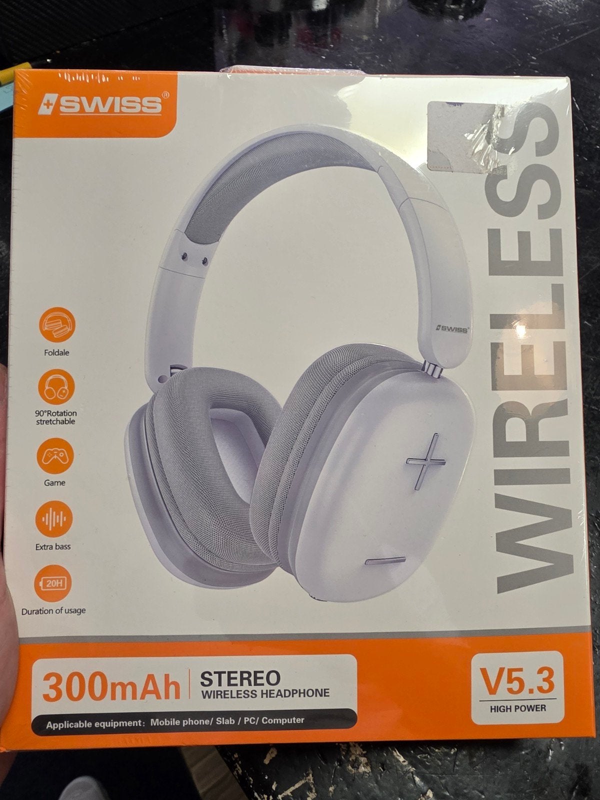Swiss Stereo Draadloze Hoofdtelefoon V5.3 - Wit, Audio, Tv en Foto, Koptelefoons, Overige merken, Draadloos, Info@swisselectronics.com