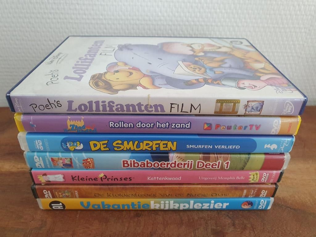 7 kinder DVD'S voor €2,50, Ophalen of Verzenden, Gebruikt