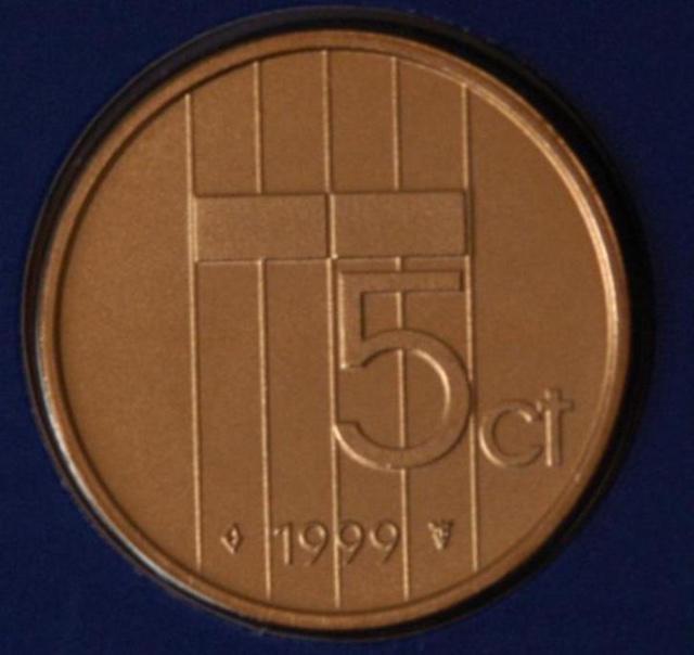 Stuiver 1992 1993 1994 1995 1996 1997 1999 2000 2001 UNC, Ophalen of Verzenden, Koningin Beatrix, 5 cent, Losse munt