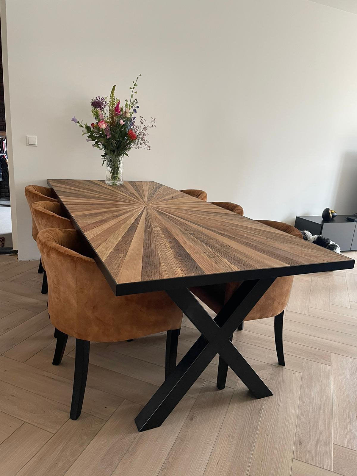 Eetkamerstoelen 6 stuks PTMD, Ophalen, Zo goed als nieuw, Bruin, Vijf, Zes of meer stoelen