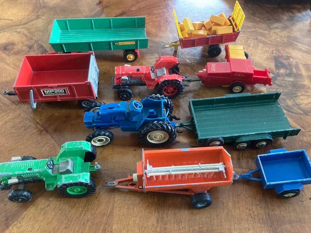 Vintage britains trekkers karren hooipers enz, Ophalen of Verzenden, Gebruikt