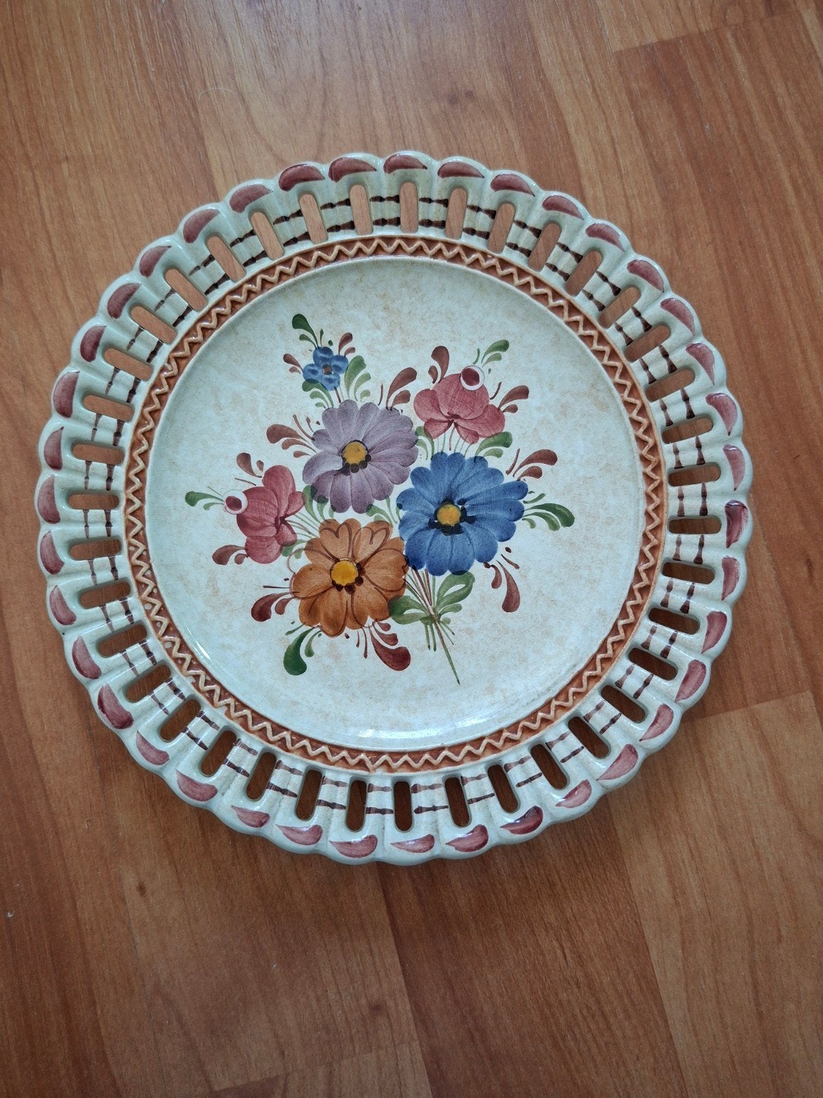 Vintage Wechslertrol Keramiek Wandbord - Handbeschilderd, Ophalen of Verzenden