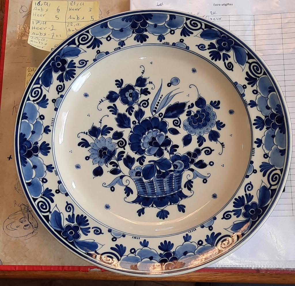 delfts blauw bord 28 cm, Antiek en Kunst, Ophalen of Verzenden