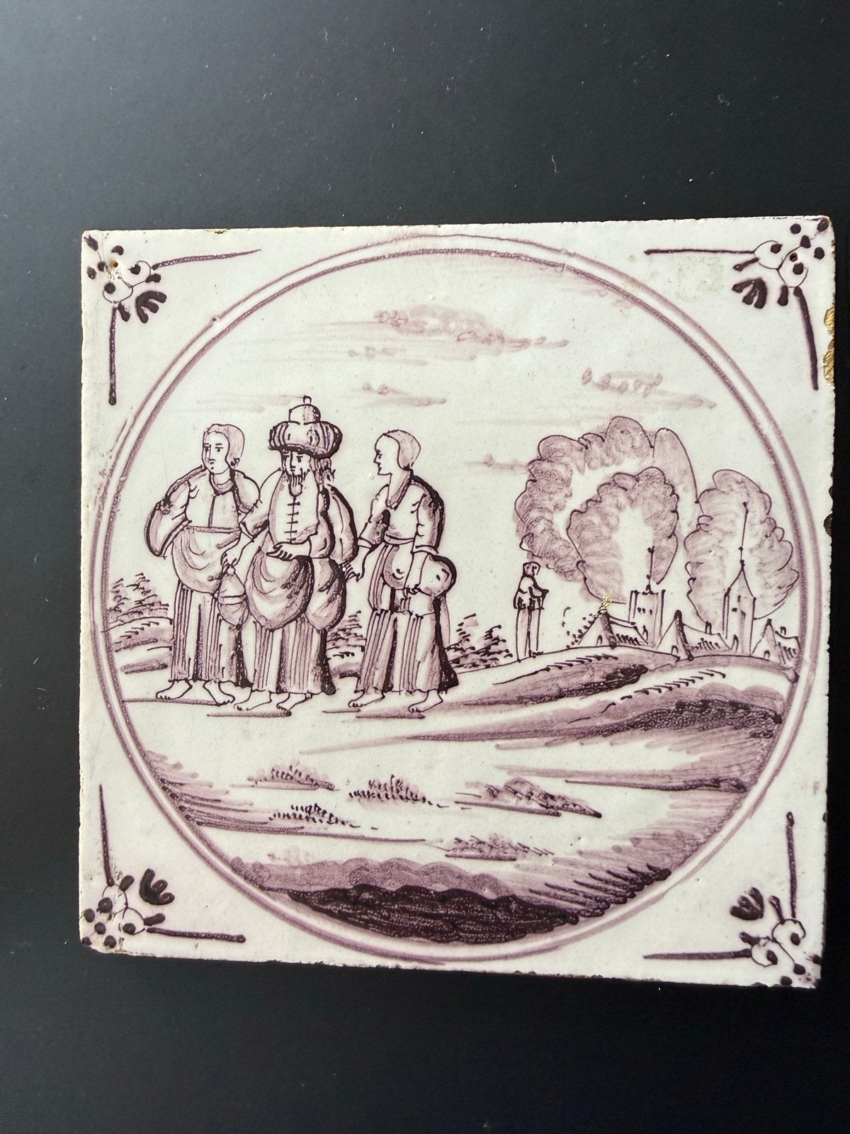 Utrecht ossenkop mangaanpaars ca 1820 Westraven Gen 19:24-26, Antiek en Kunst, Ophalen of Verzenden