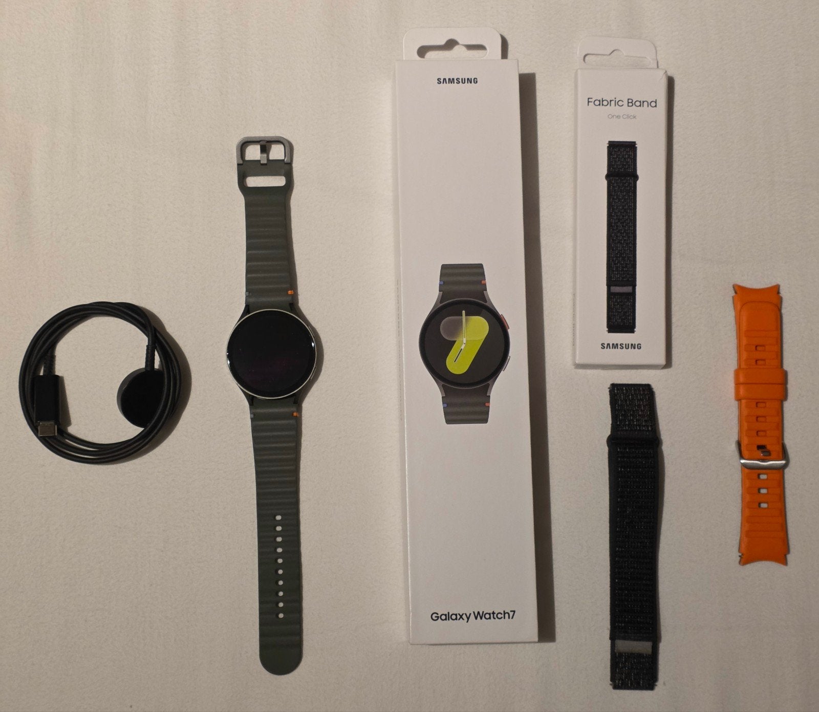 Samsung Galaxy Watch 7 44mm Groen met extra bandjes, Ophalen of Verzenden, Zo goed als nieuw, Samsung, Waterdicht
