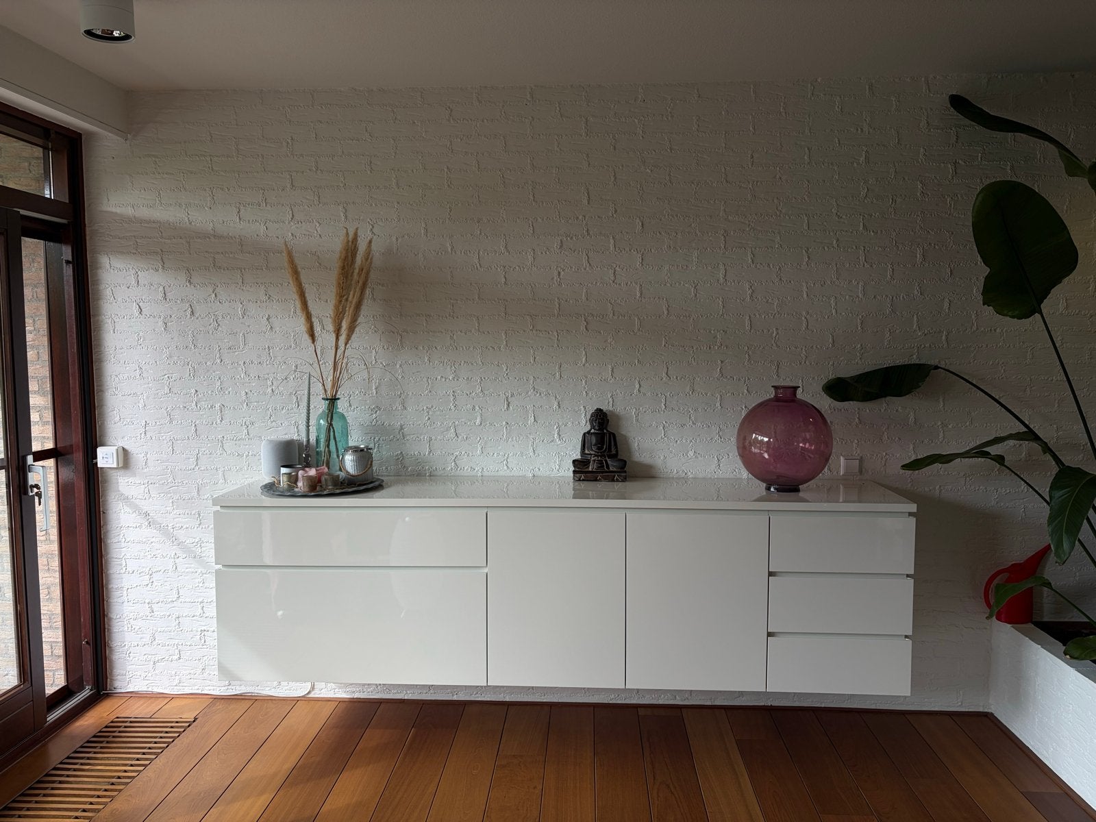 Modern Interlubke wit dressoir met lades en deuren, Ophalen, Overige materialen, Zo goed als nieuw, 200 cm of meer