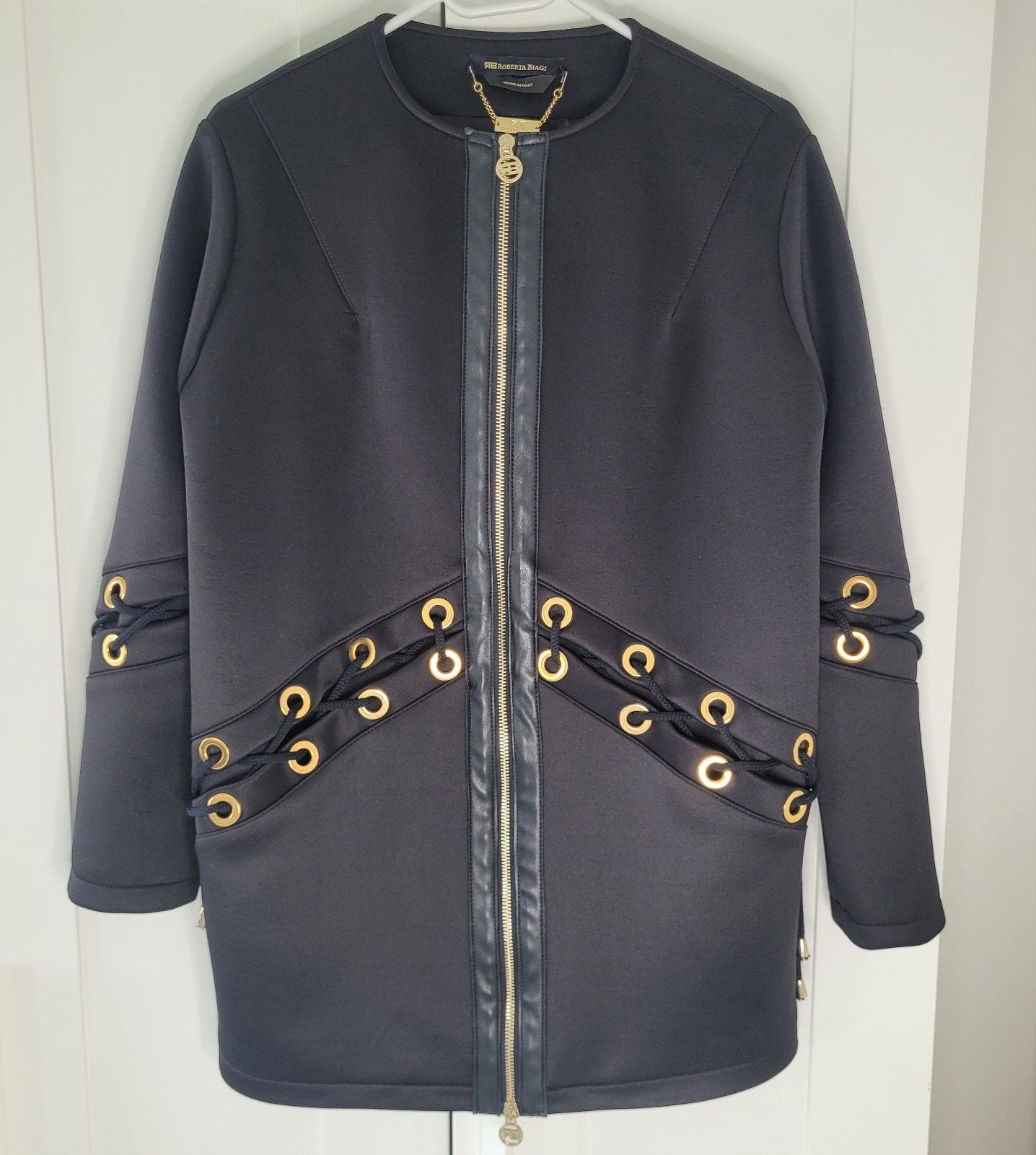 Roberta Biagi colbert jasje zwart XS veter details gouden ri, Kleding | Dames, Zwart, Ophalen of Verzenden, Zo goed als nieuw